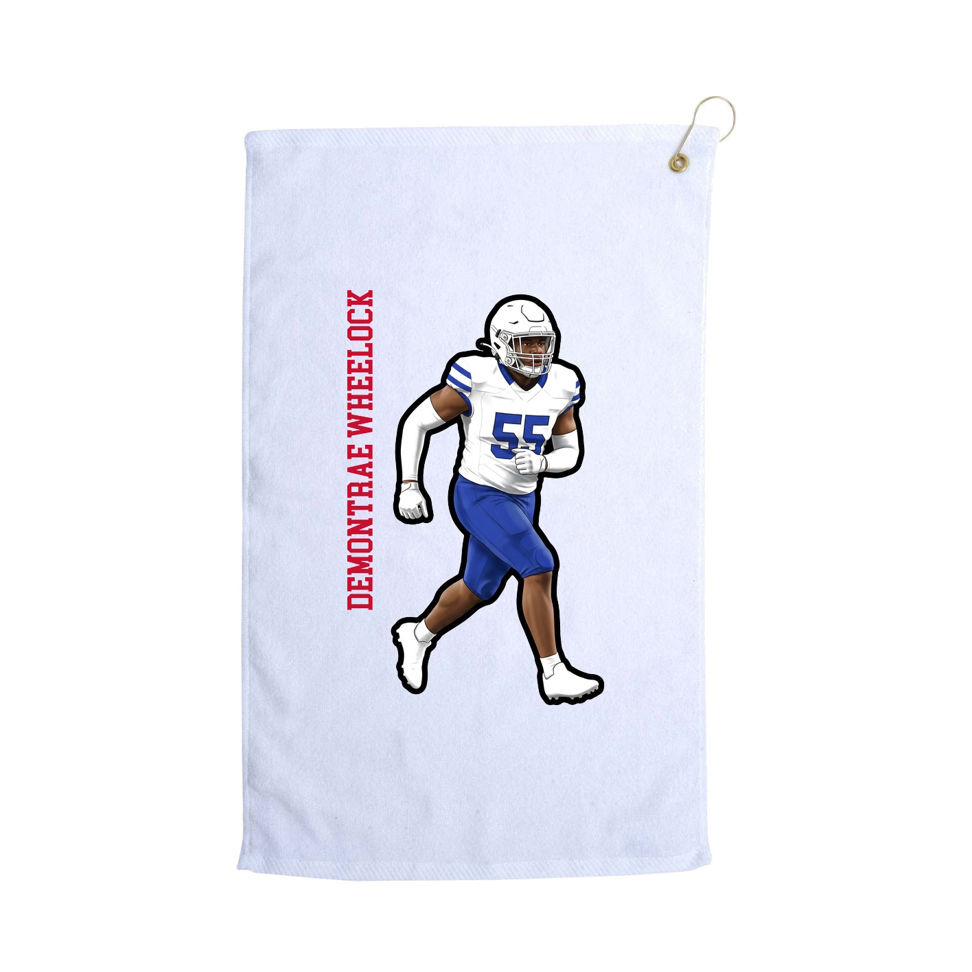 Golf Towel — Name Vertical in White