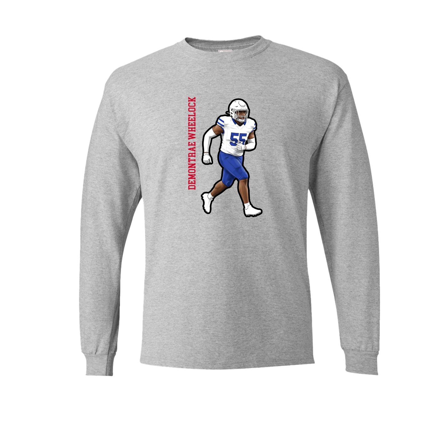 Long Sleeve Tee — Name Vertical in Grey