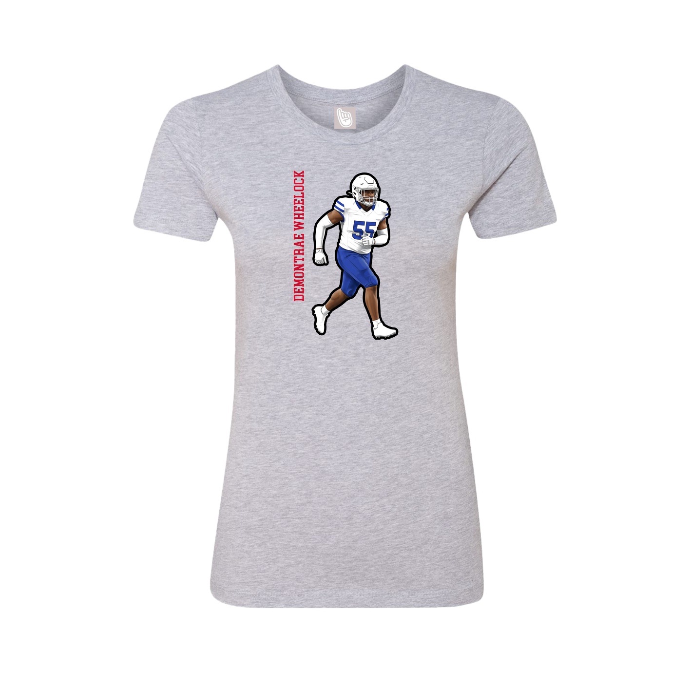 Fitted Women's Tee — Name Vertical in Grey