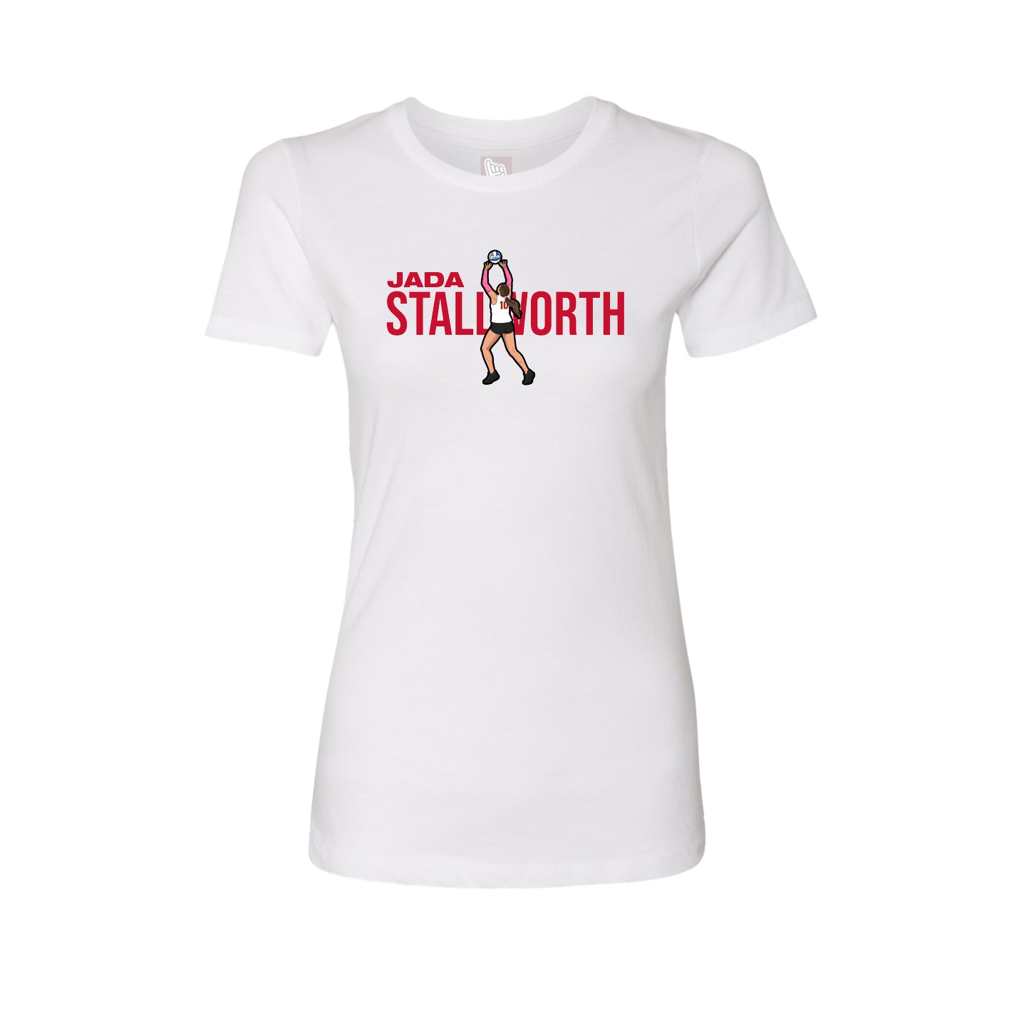 Fitted Women's Tee — Player Name in White