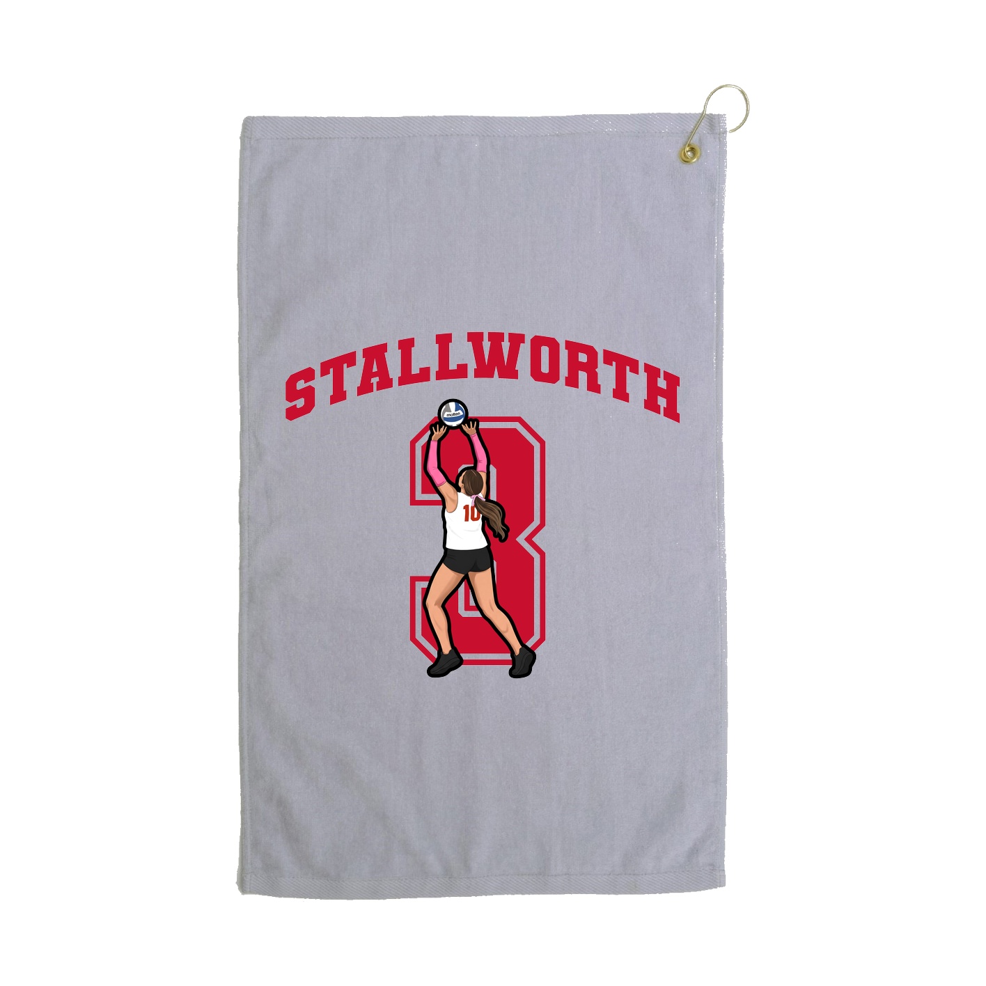 Golf Towel — Number in Grey