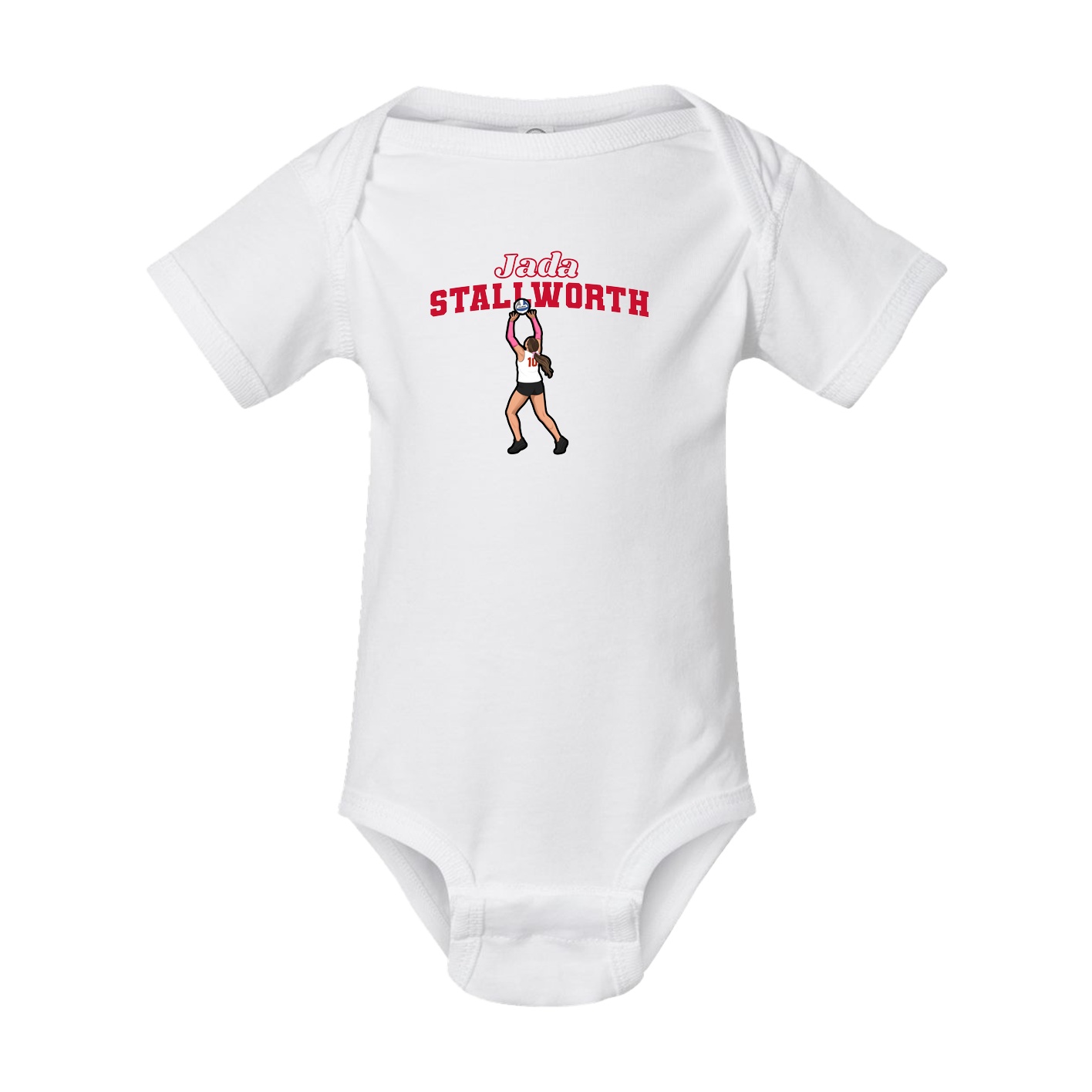 Baby Onesie — Name Arch in White