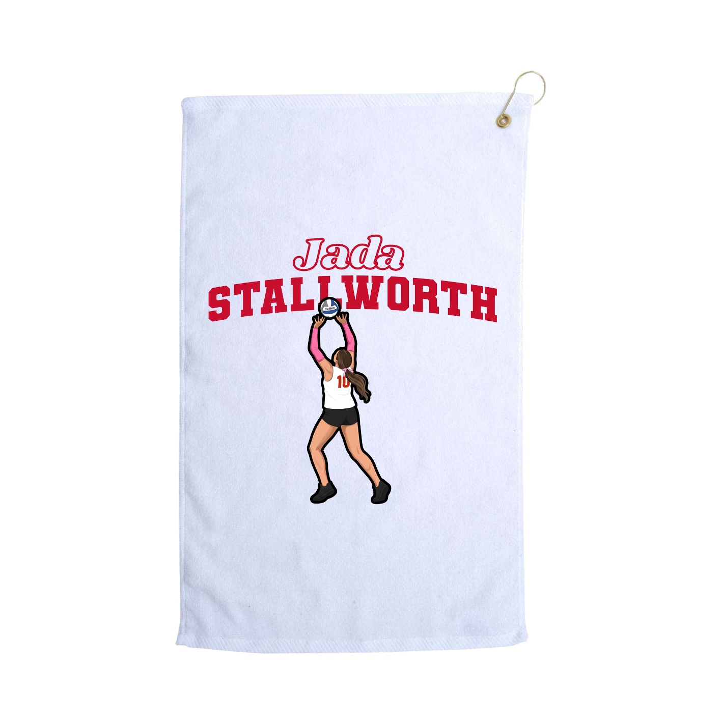 Golf Towel — Name Arch in White