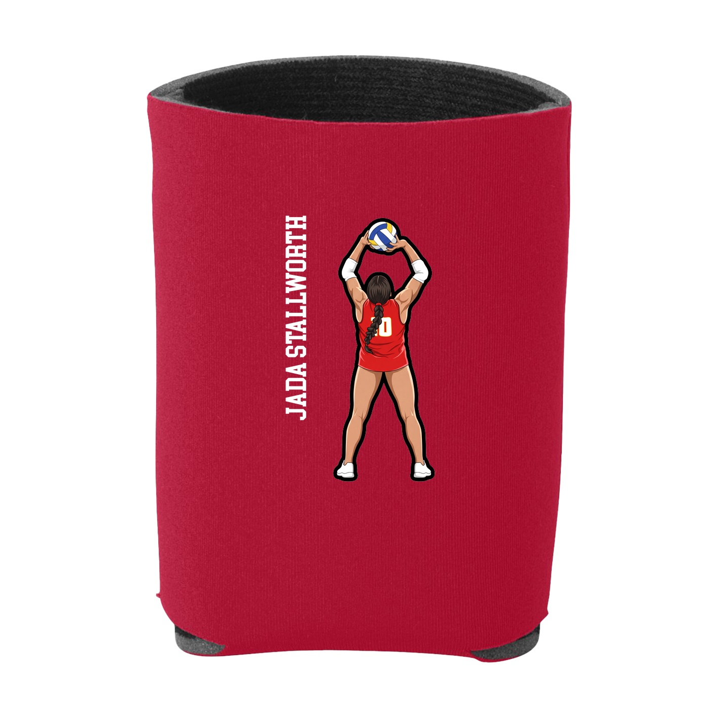 Can Holder — Name Vertical in Red
