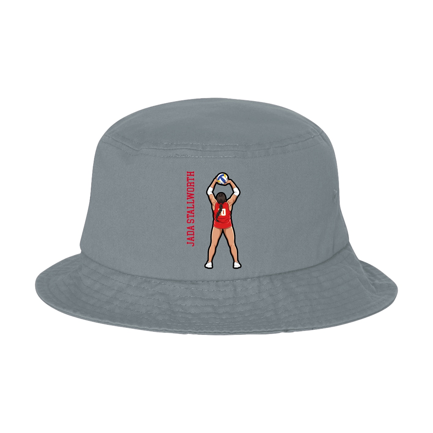Bucket Cap — Name Vertical in Grey