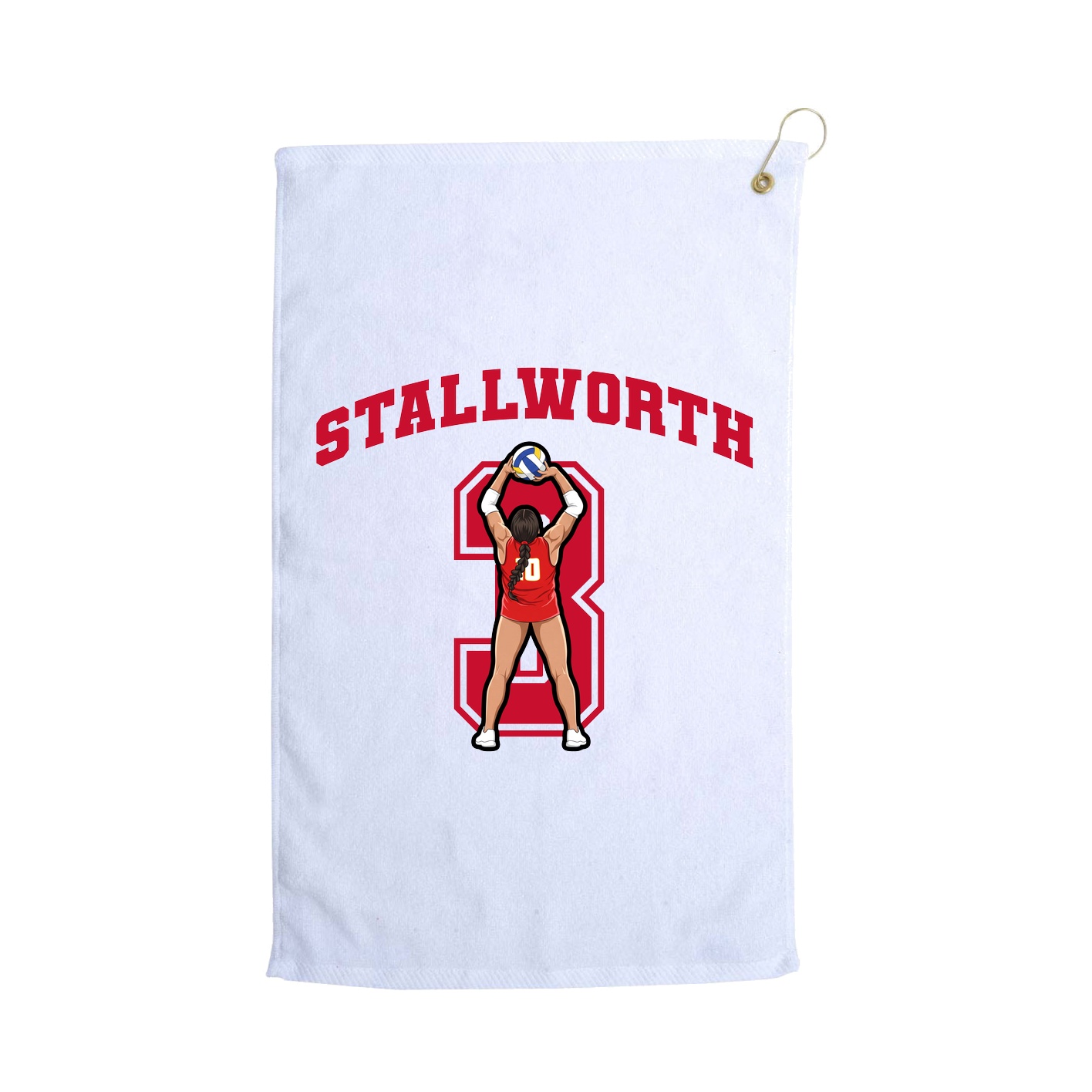 Golf Towel — Number in White
