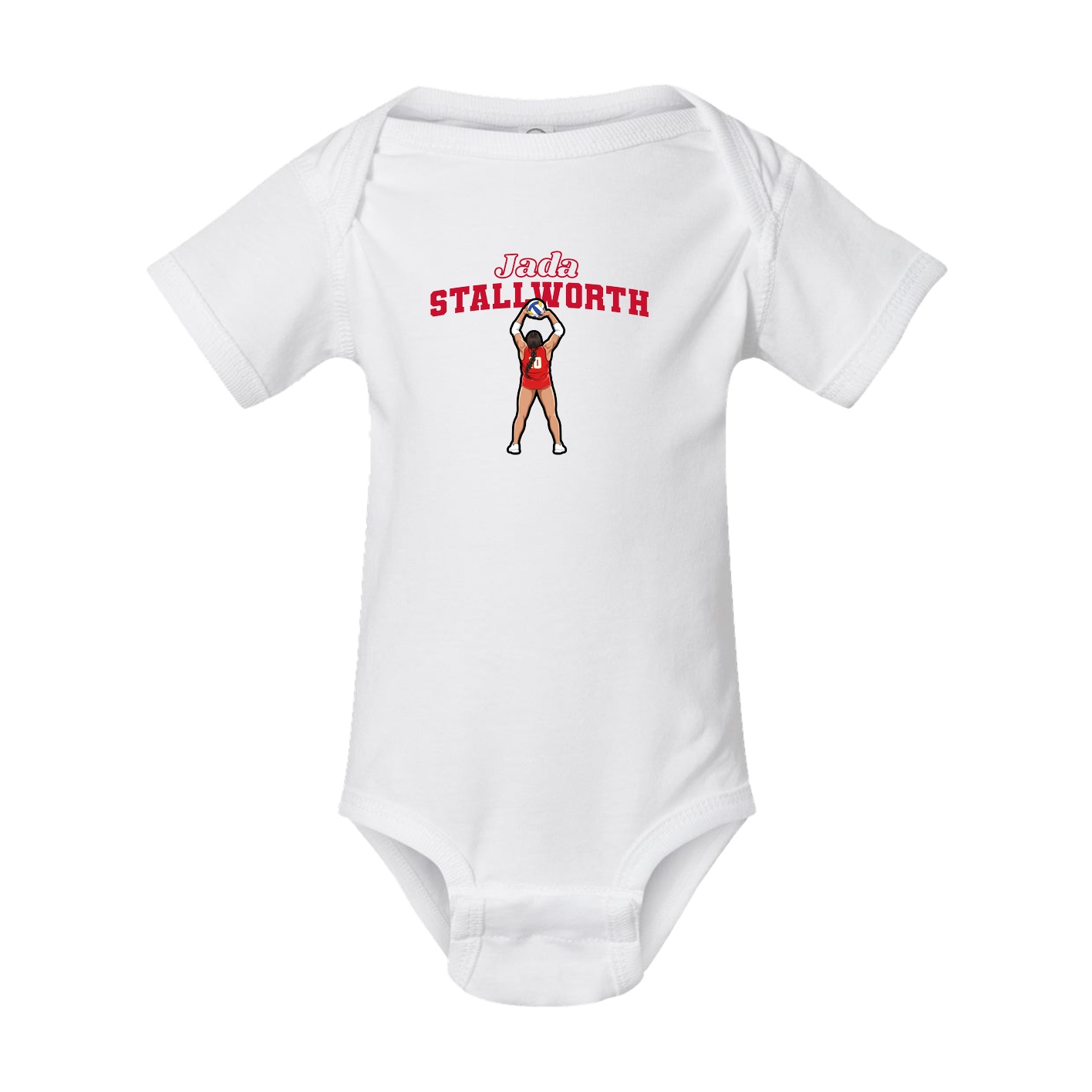 Baby Onesie — Name Arch in White