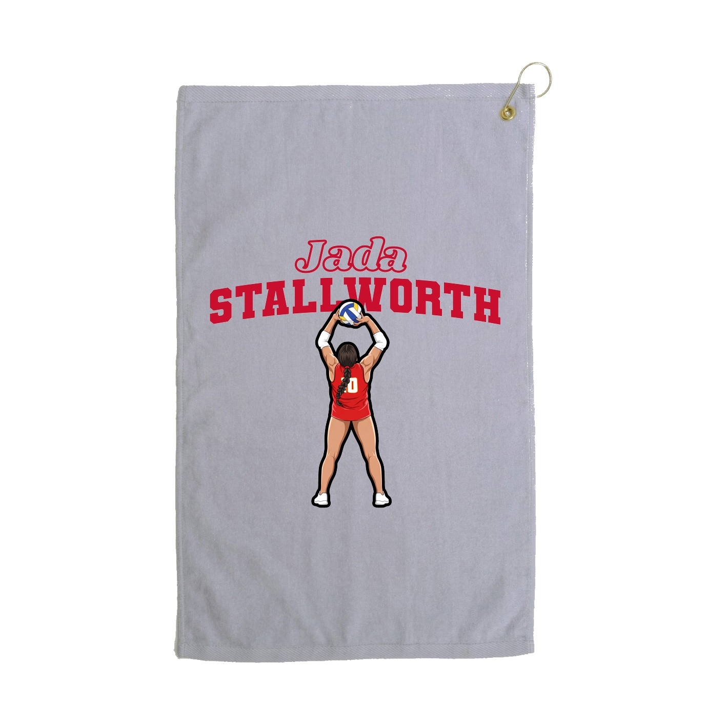 Golf Towel — Name Arch in Grey