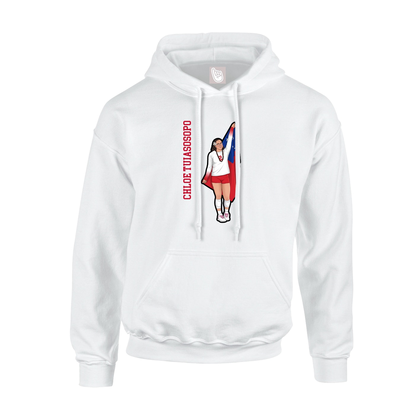Hoodie — Name Vertical in White