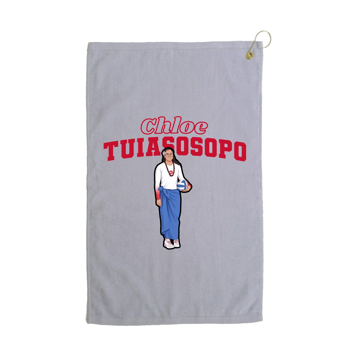 Golf Towel — Name Arch in Grey
