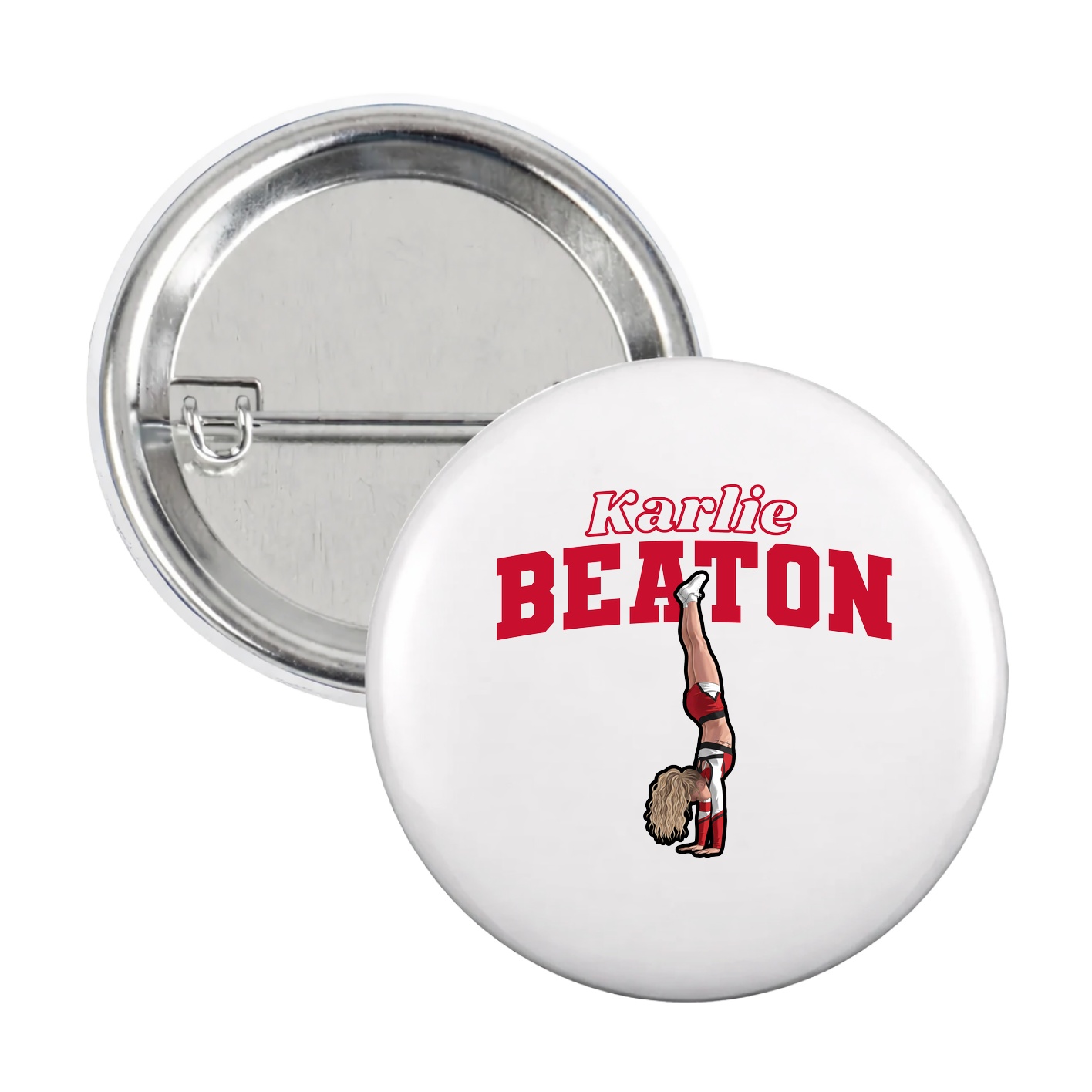 Game Day Button — Name Arch in White