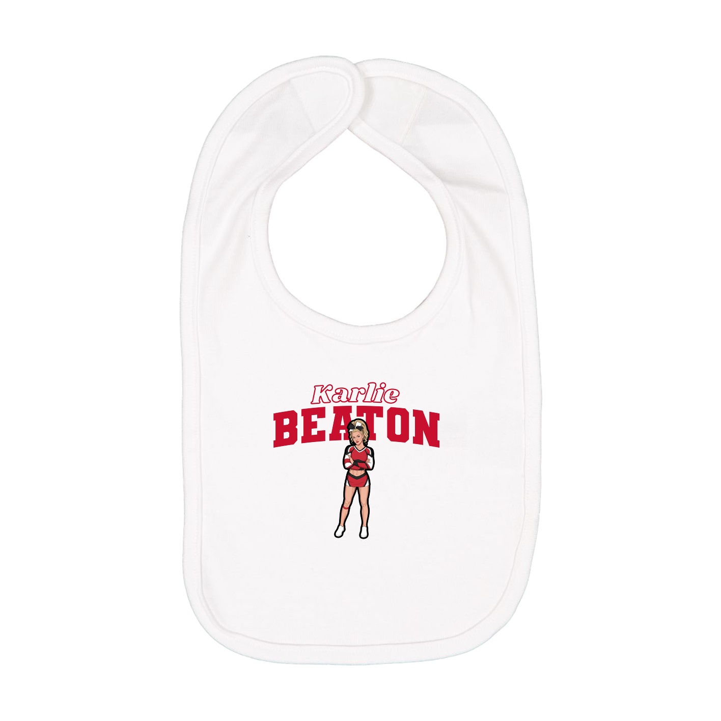 Infant Bib — Name Arch in White