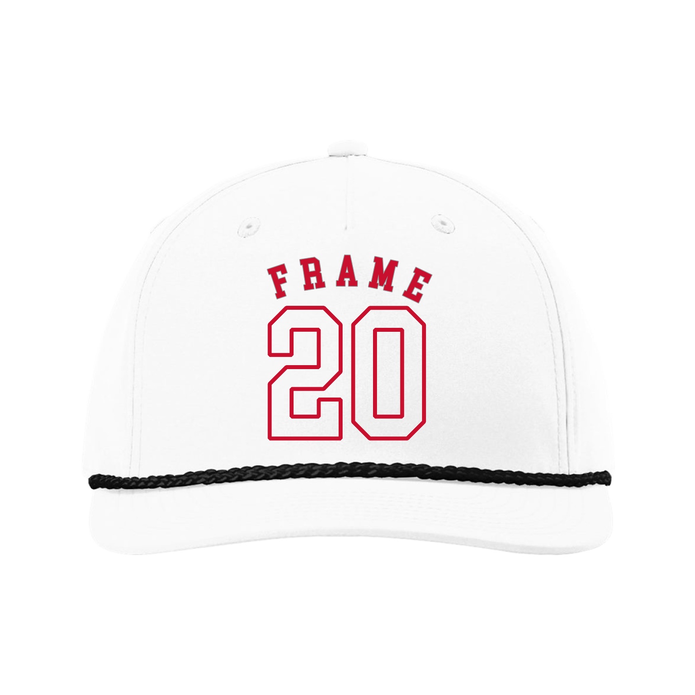 Five-Panel Classic Rope Cap — Shirsey Arch in White