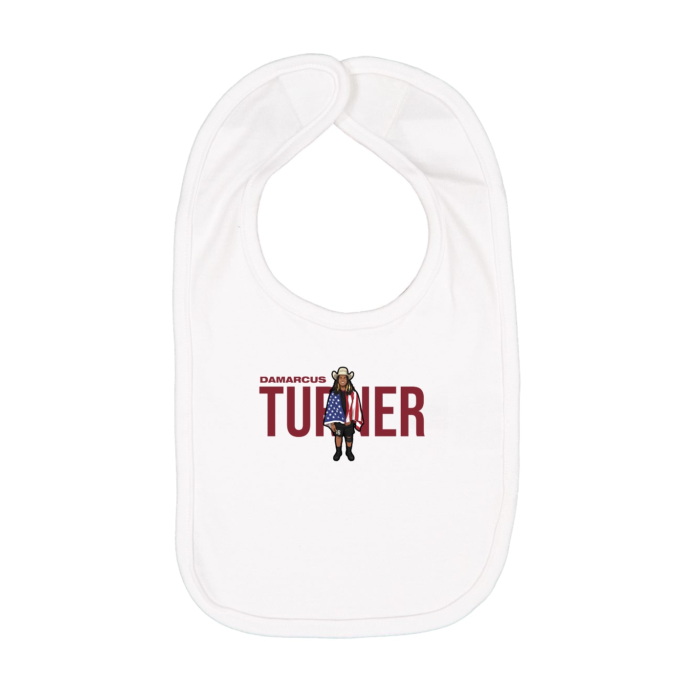 Infant Bib — Player Name in White