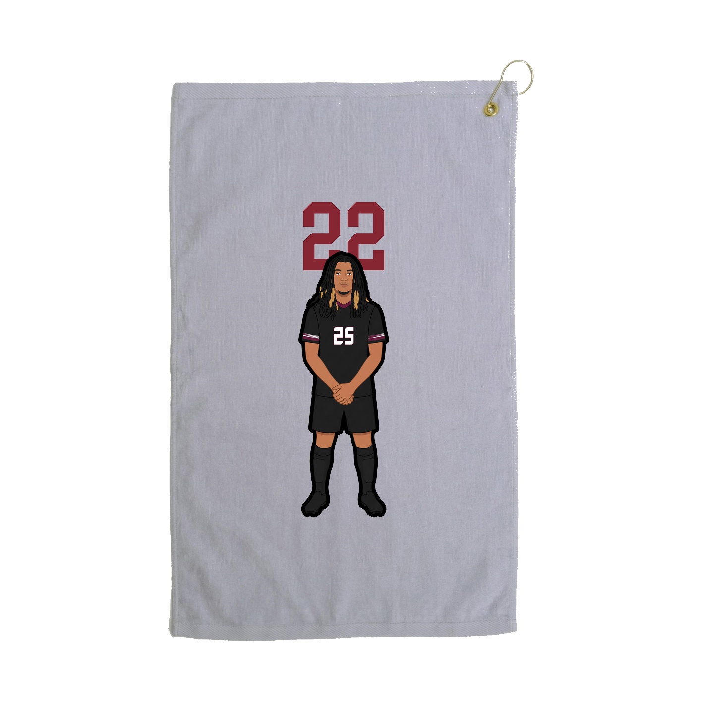 Golf Towel — Number Top in Grey