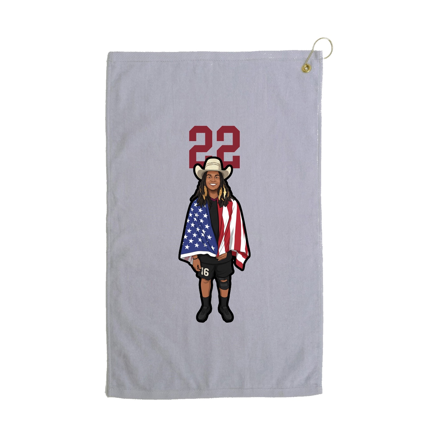 Golf Towel — Number Top in Grey