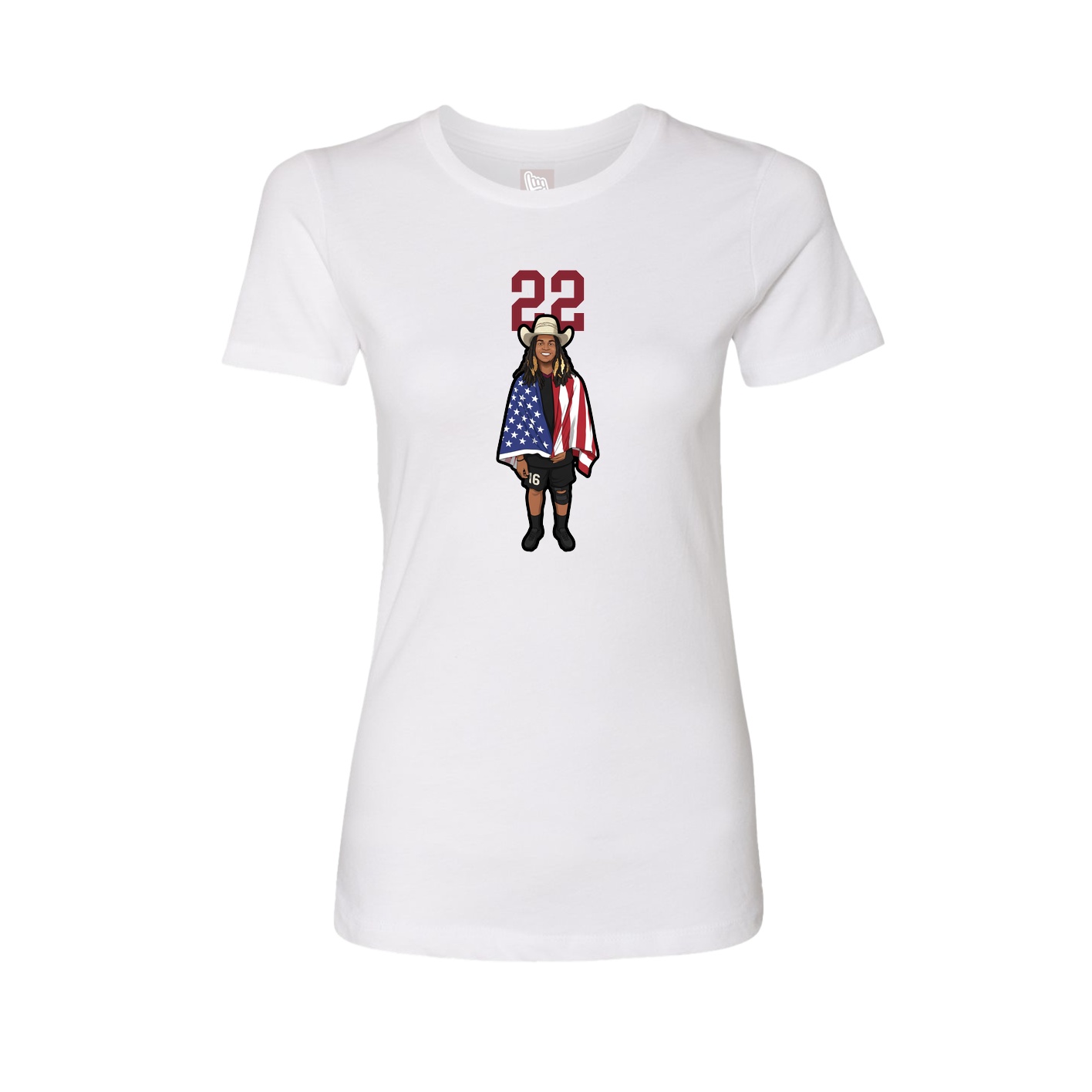 Fitted Women's Tee — Number Top in White