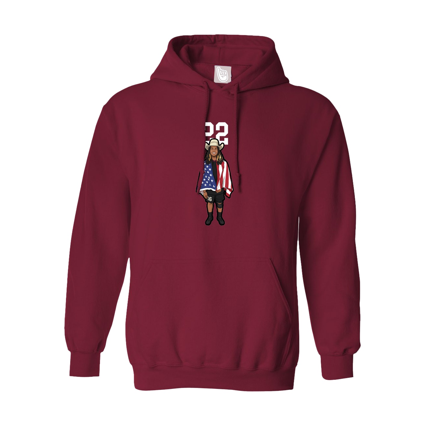 Hoodie — Number Top in Cardinal