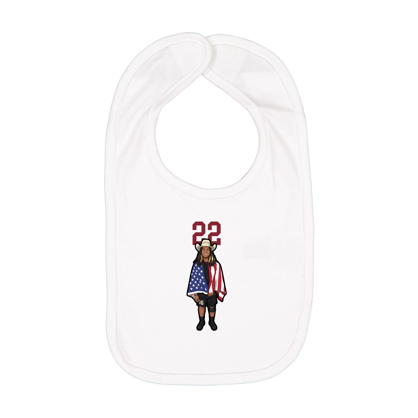 Infant Bib — Number Top in White