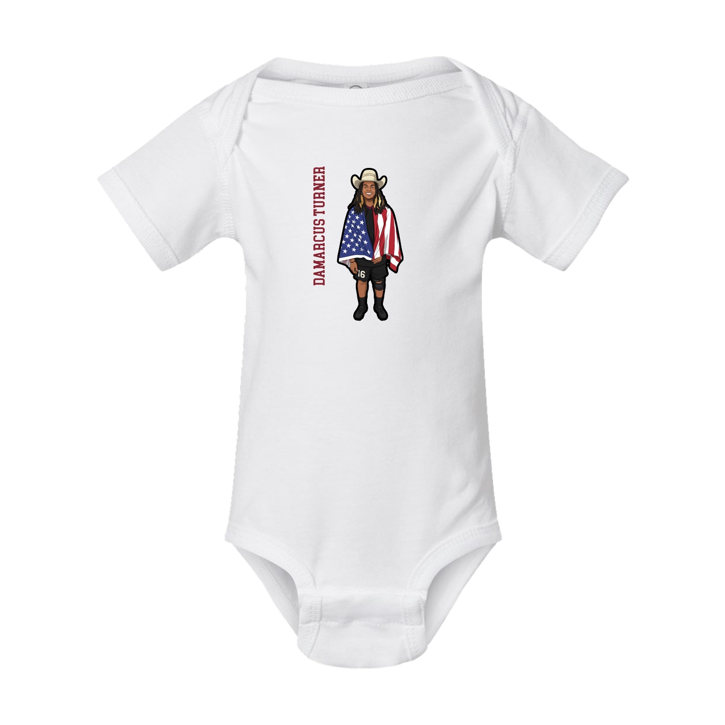 Baby Onesie — Name Vertical in White