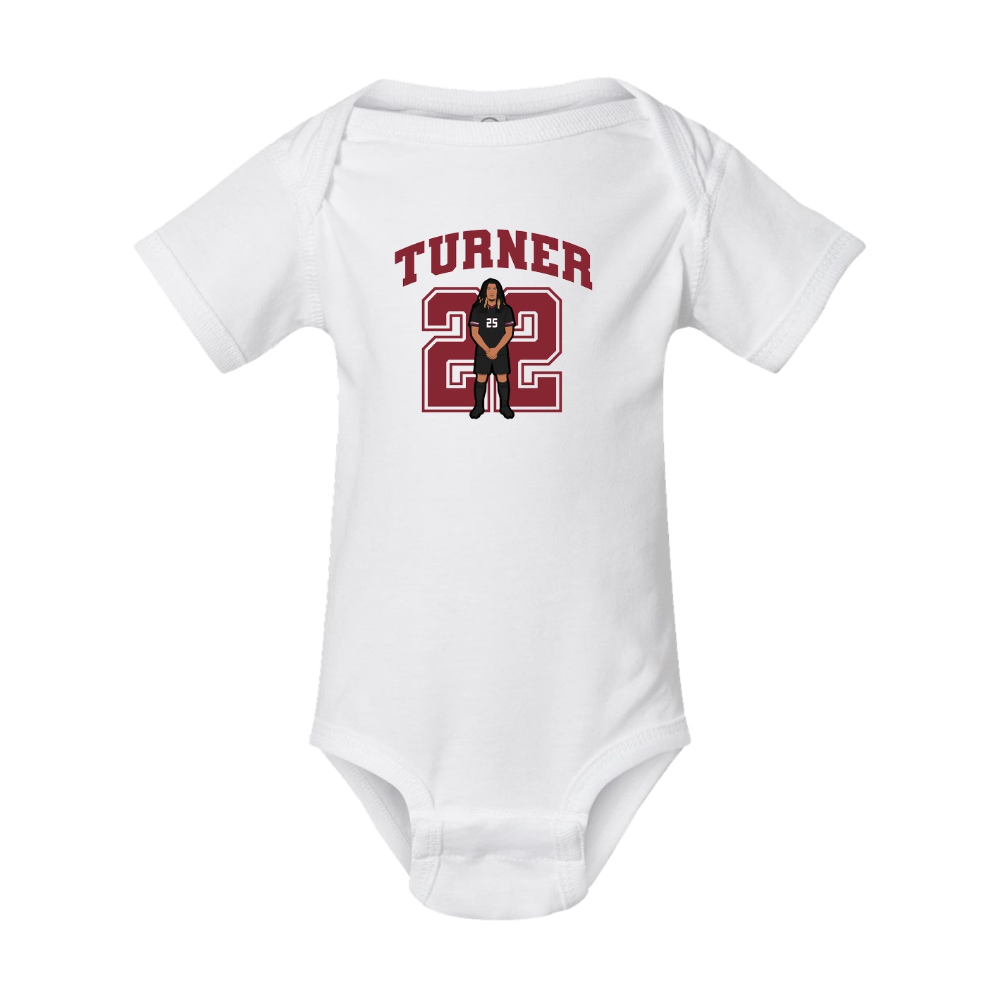 Baby Onesie — Number in White