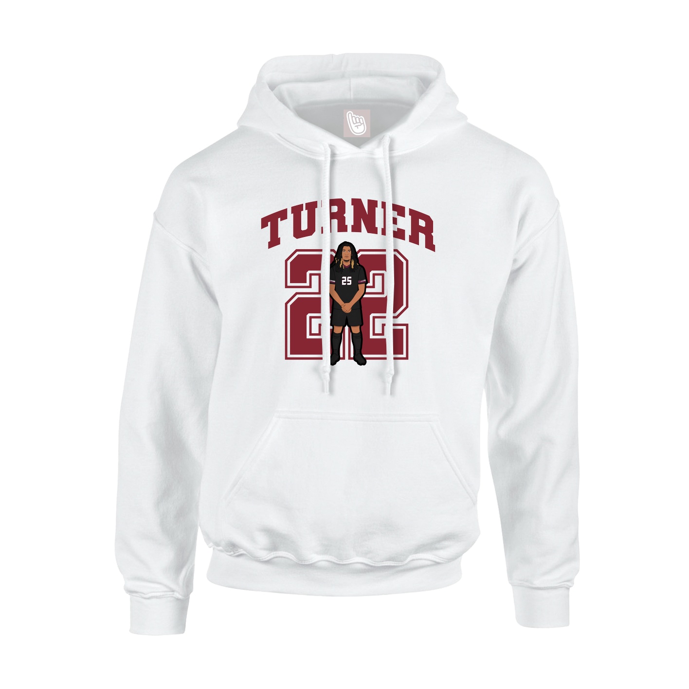Youth Hoodie — Number in White
