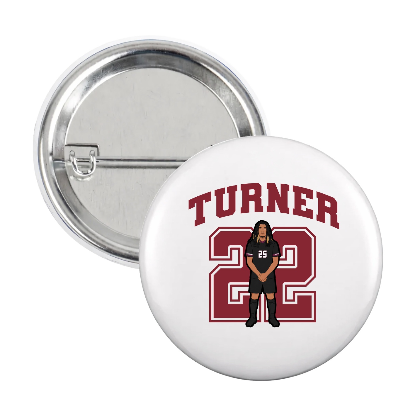 Game Day Button — Number in White