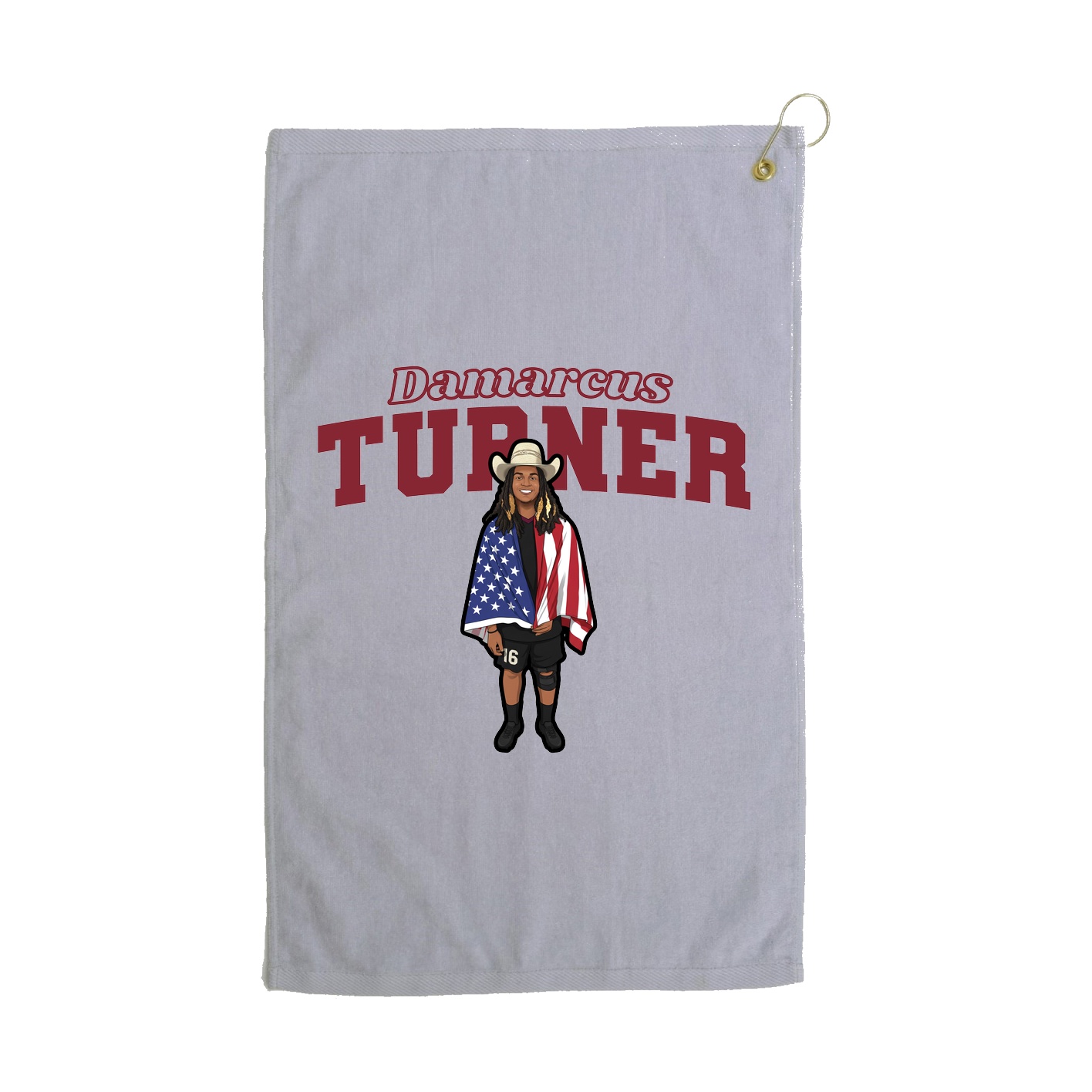 Golf Towel — Name Arch in Grey