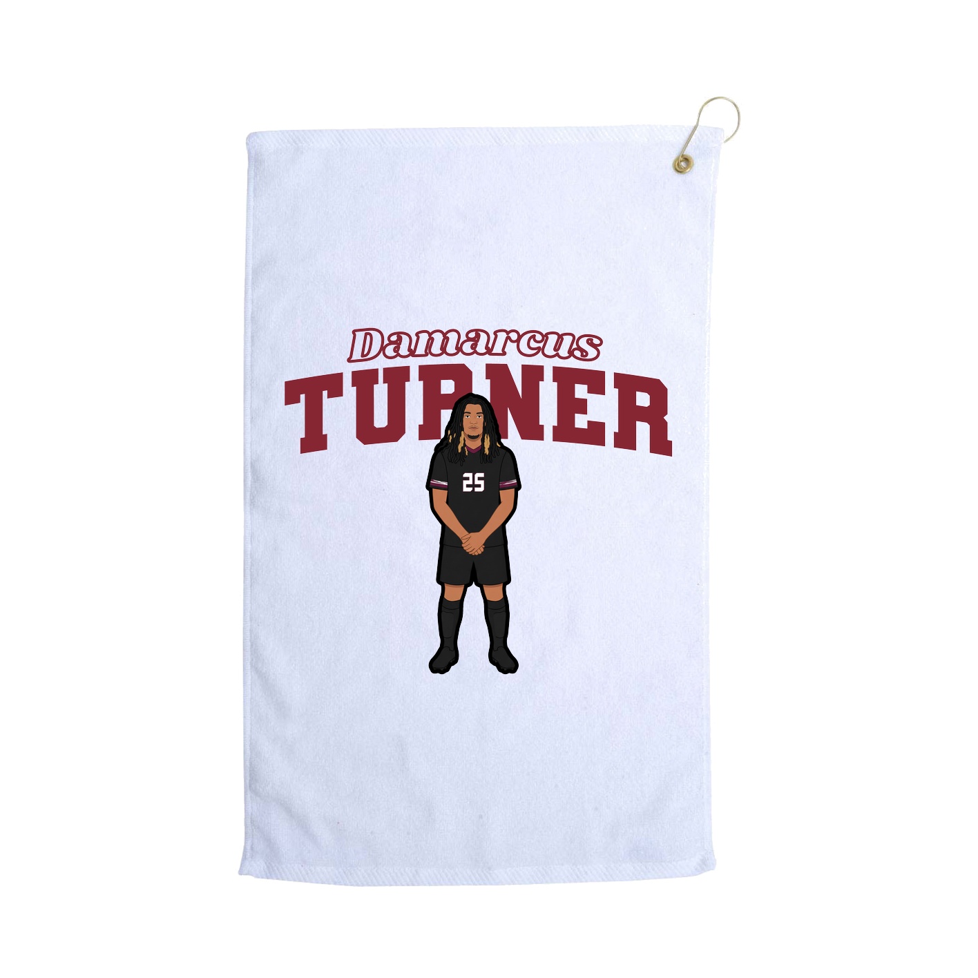 Golf Towel — Name Arch in White