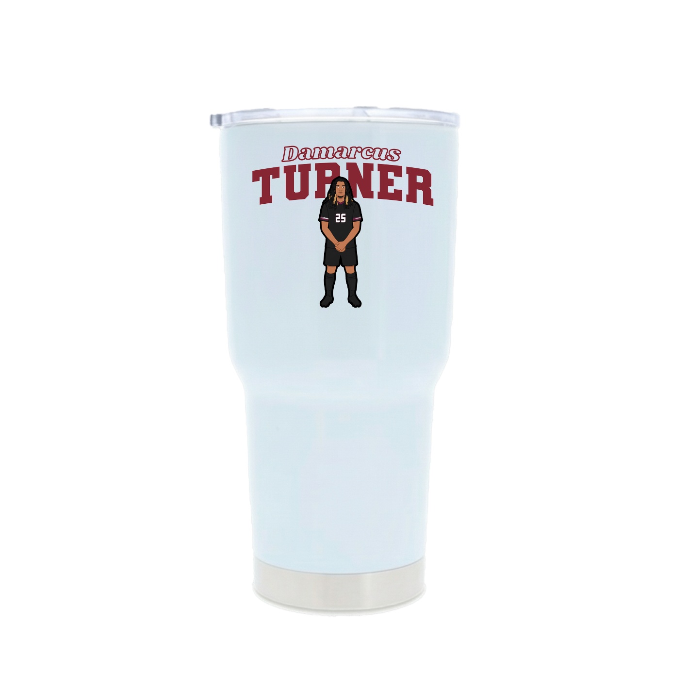 30oz Stainless Steel Tumbler — Name Arch in White