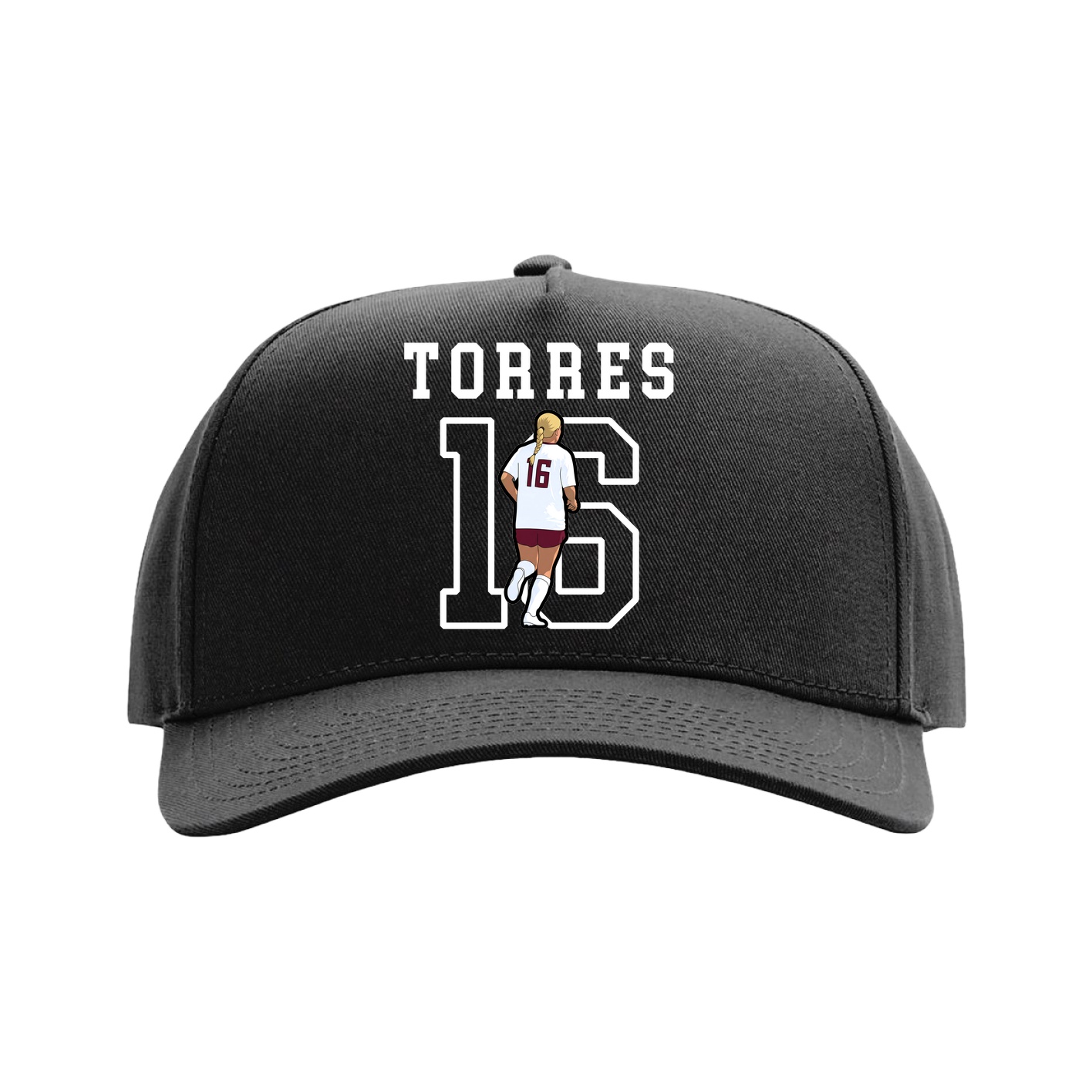Full Fabric Five-Panel Champ Cap — Shirsey in Black