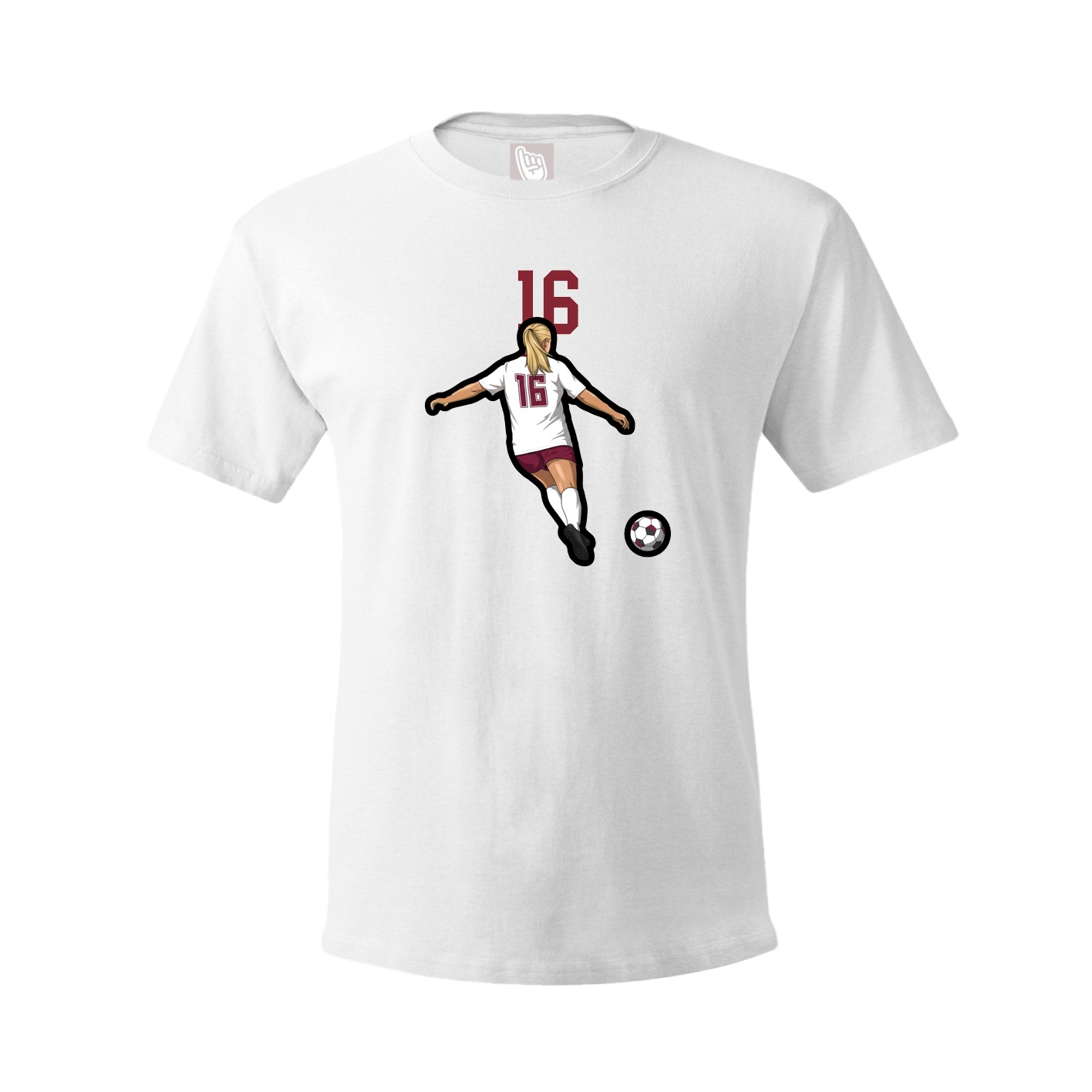 Youth Tee — Number Top in White