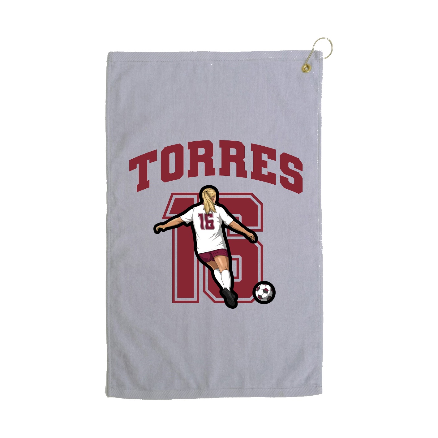 Golf Towel — Number in Grey