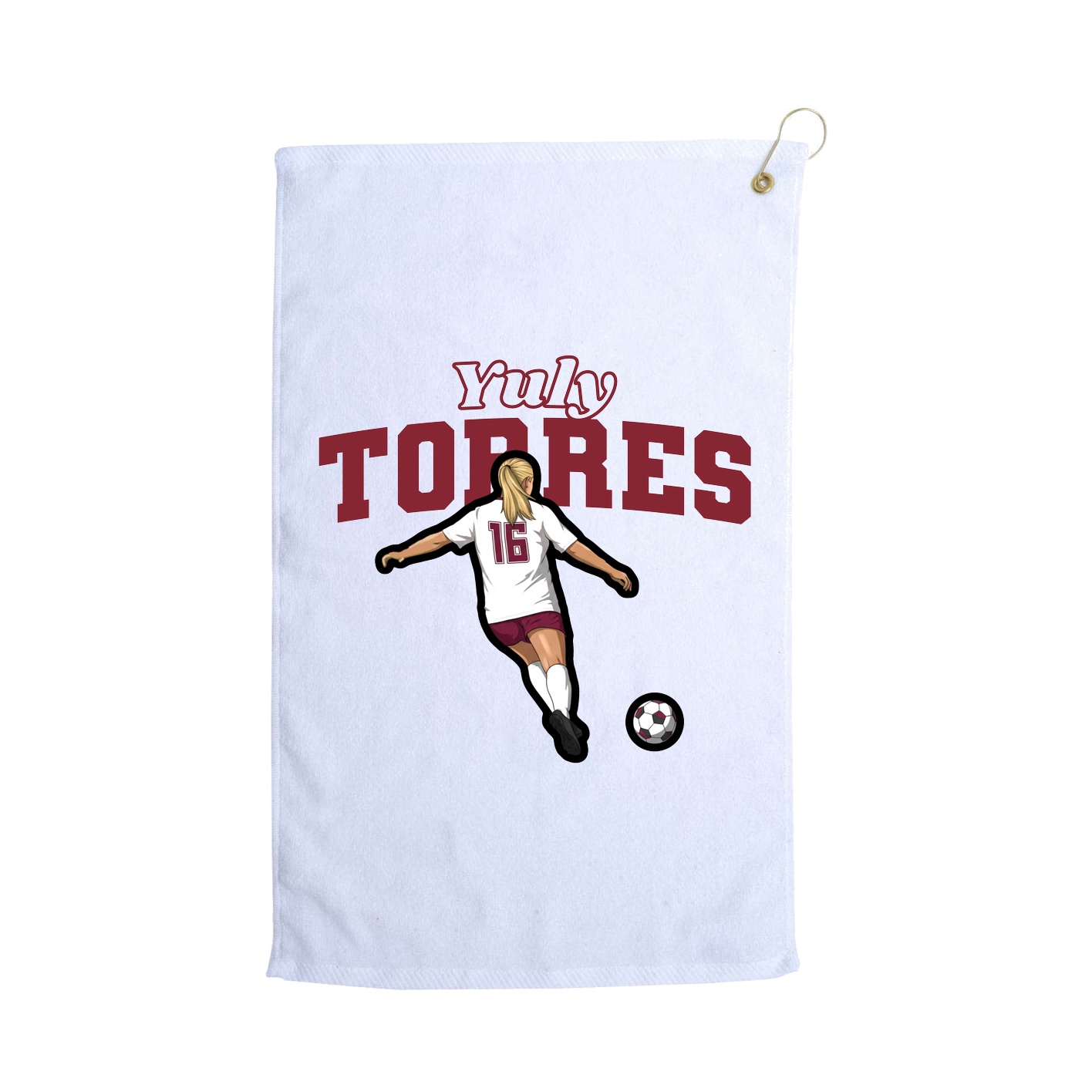 Golf Towel — Name Arch in White