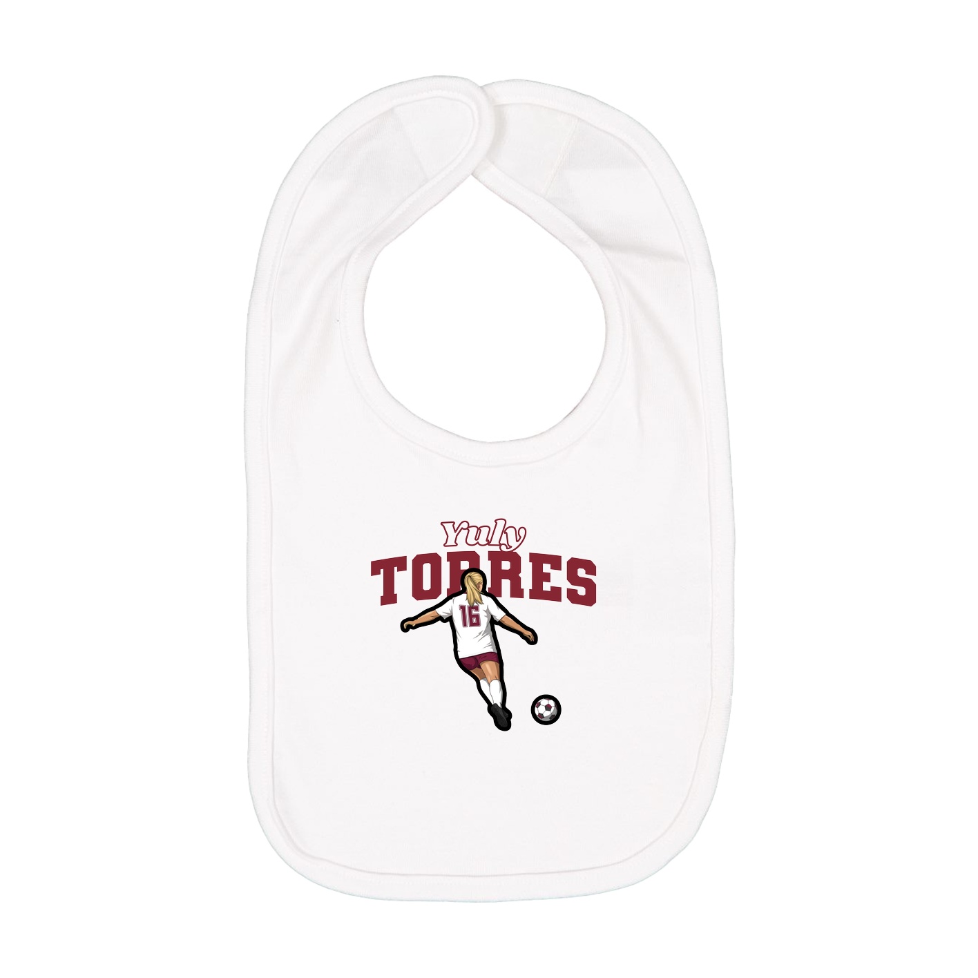 Infant Bib — Name Arch in White