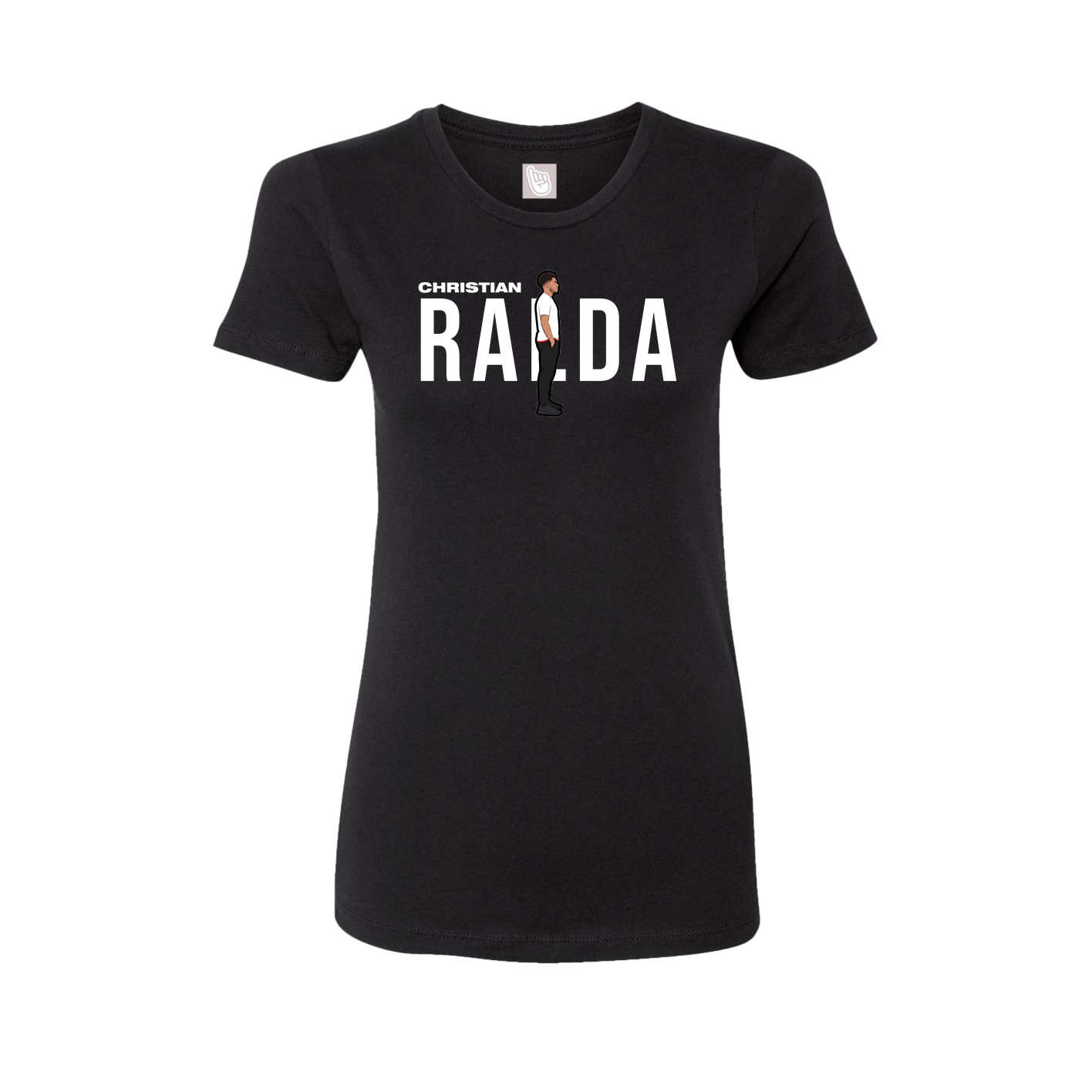 Fitted Women's Tee — Player Name in Black
