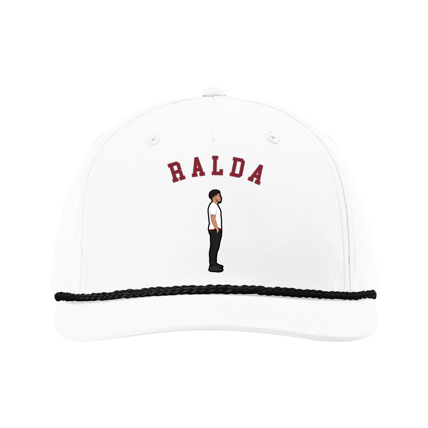 Five-Panel Classic Rope Cap — Shirsey Arch in White