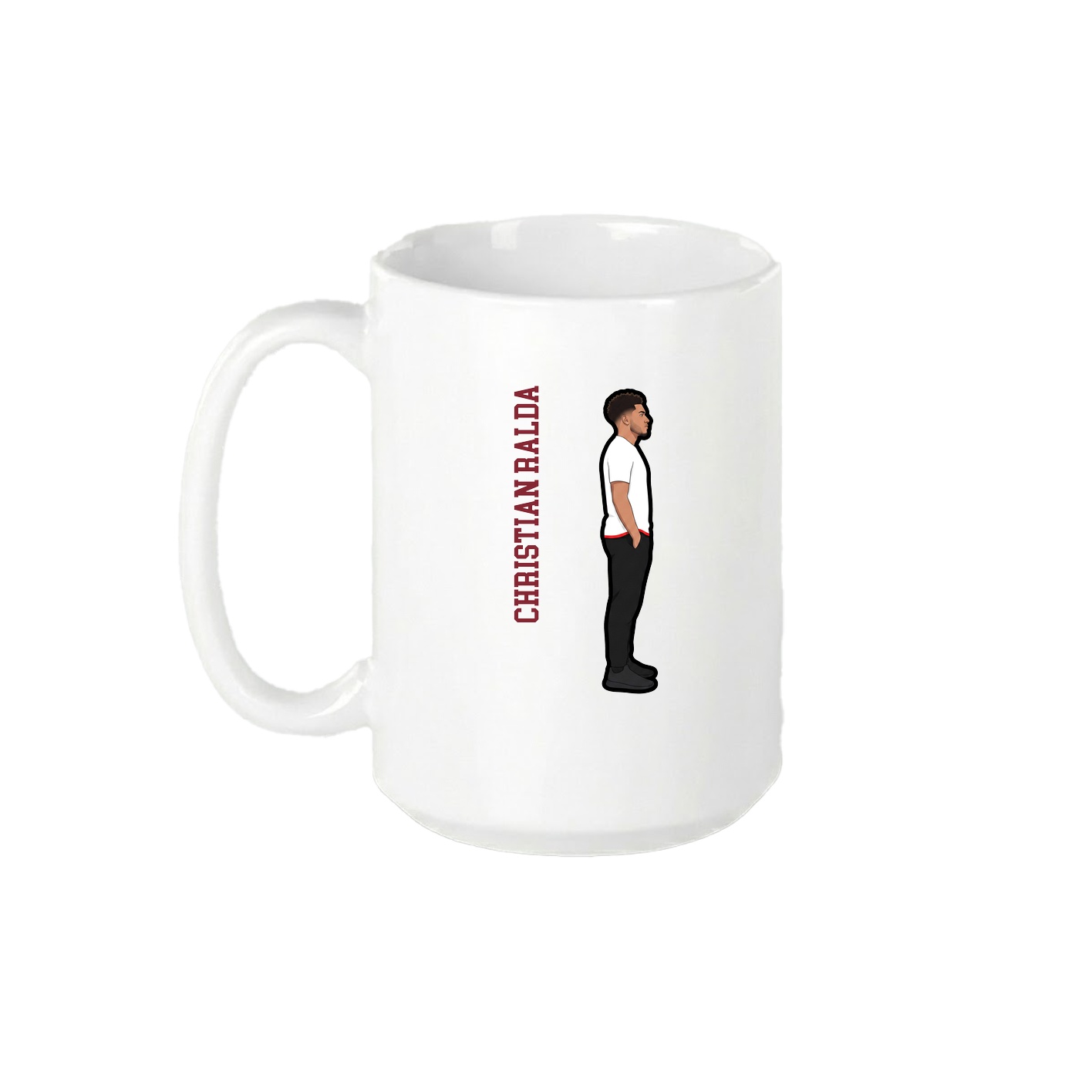 15oz Coffee Mug — Name Vertical in White