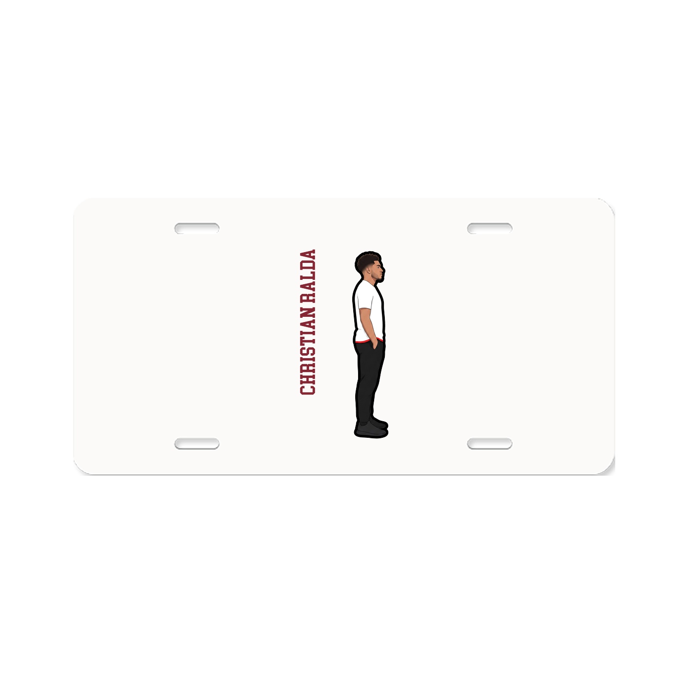 License Plate — Name Vertical in Classic