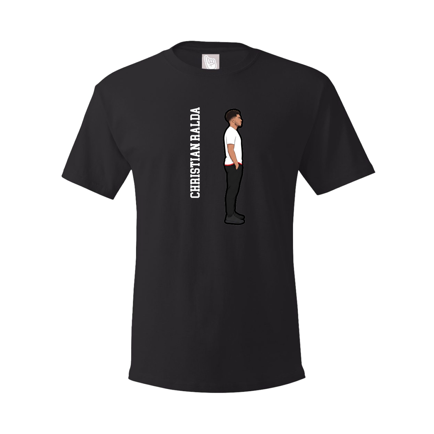 Youth Tee — Name Vertical in Black