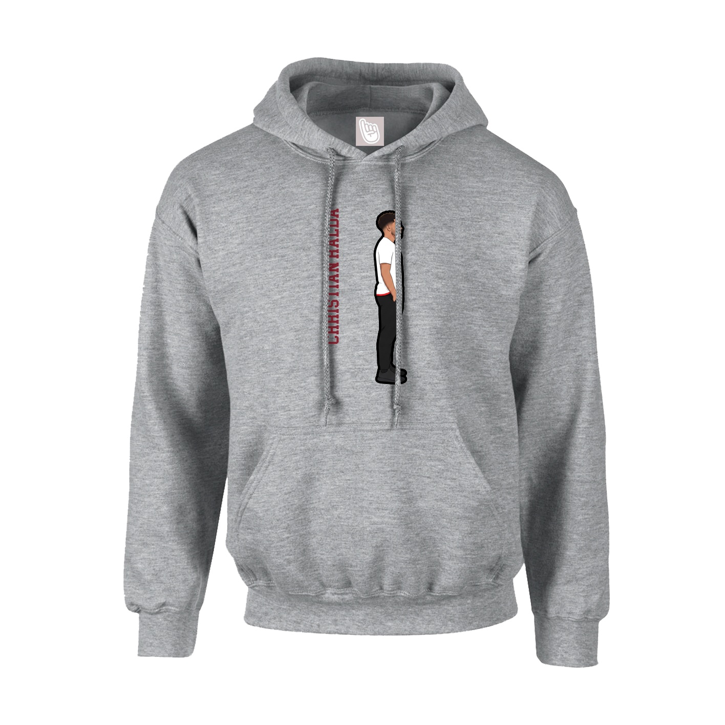 Youth Hoodie — Name Vertical in Grey