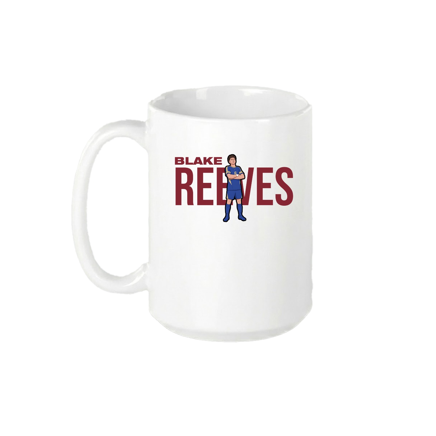 15oz Coffee Mug — Player Name in White