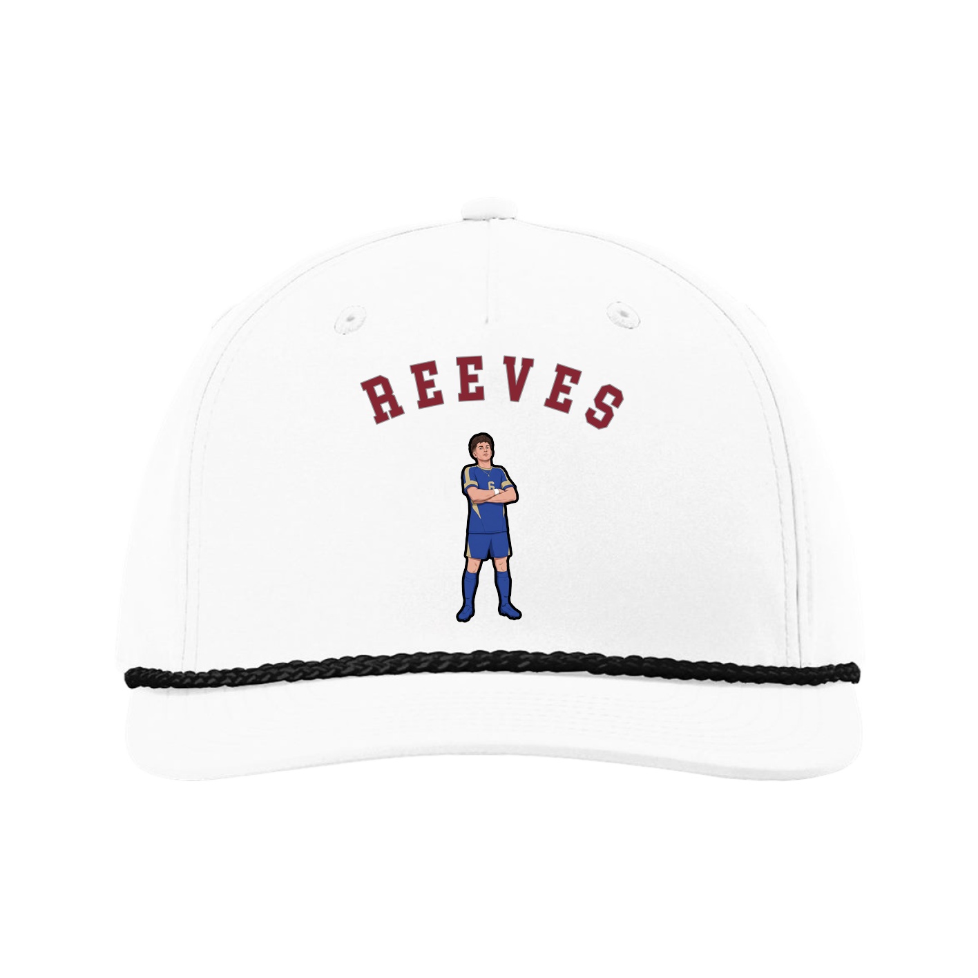 Five-Panel Classic Rope Cap — Shirsey Arch in White