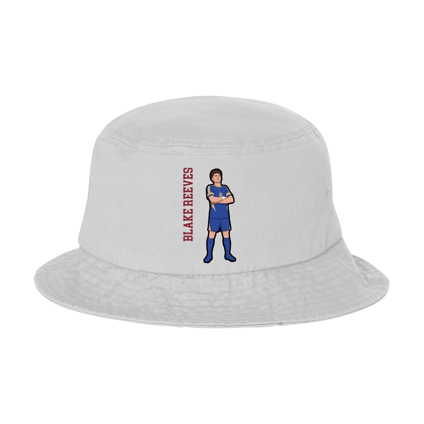 Bucket Cap — Name Vertical in White