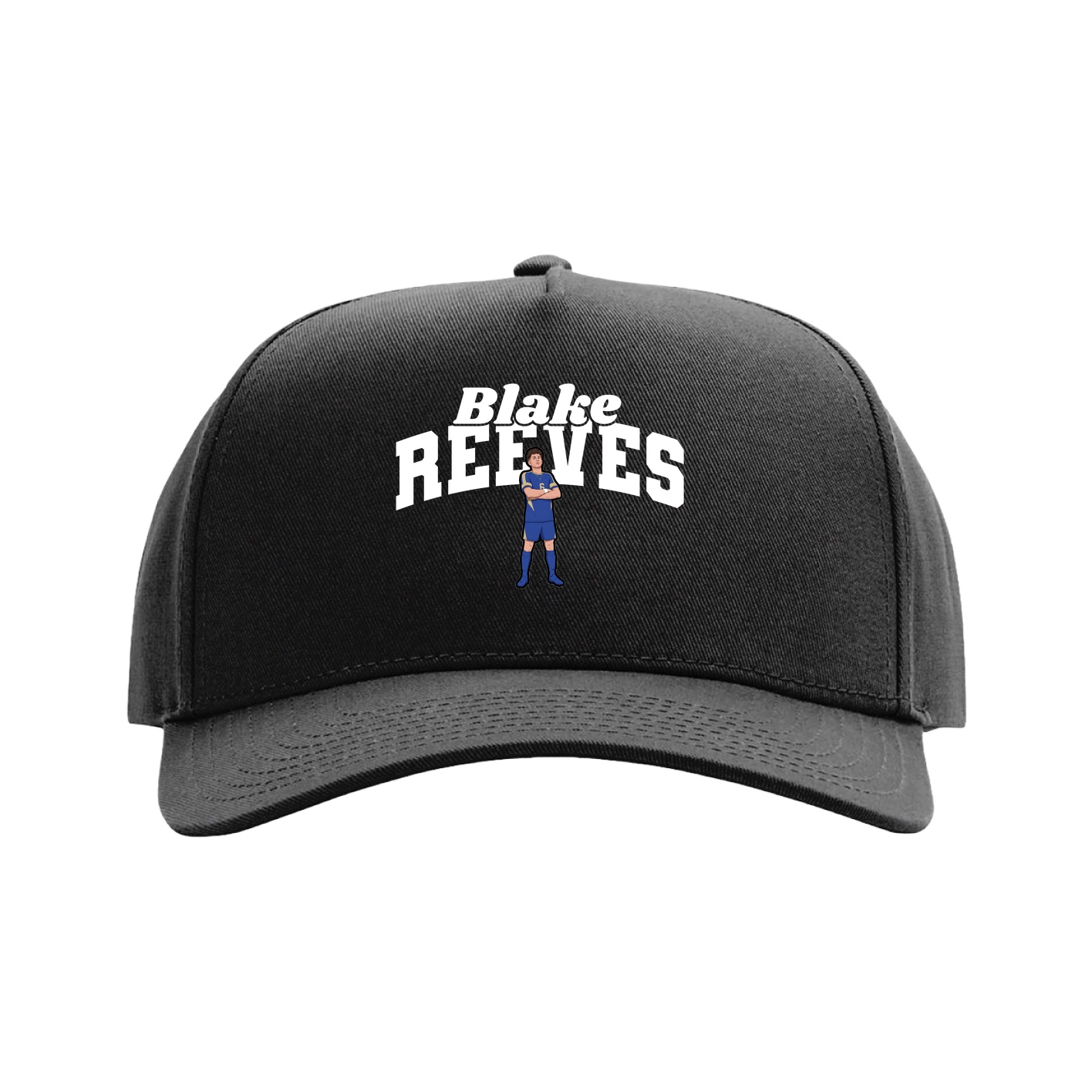 Full Fabric Five-Panel Champ Cap — Signature Arch in Black