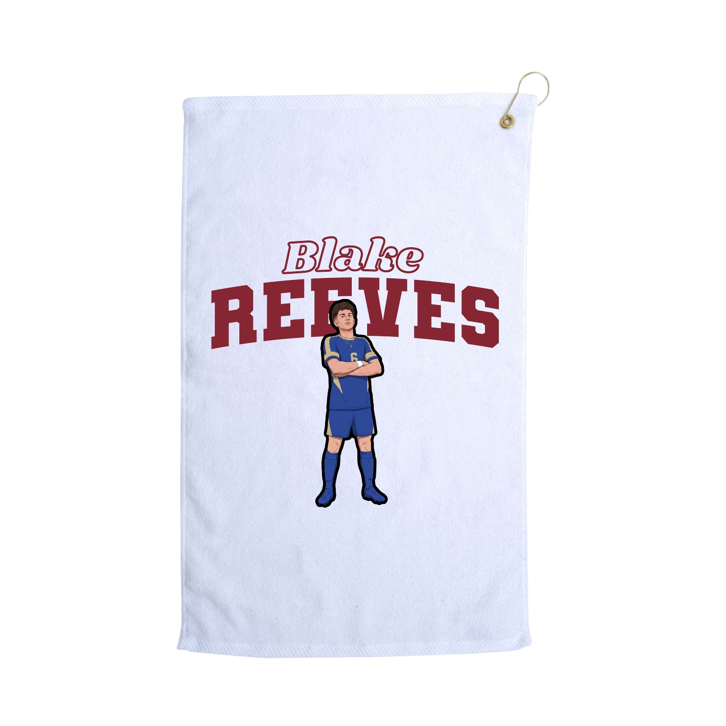 Golf Towel — Name Arch in White