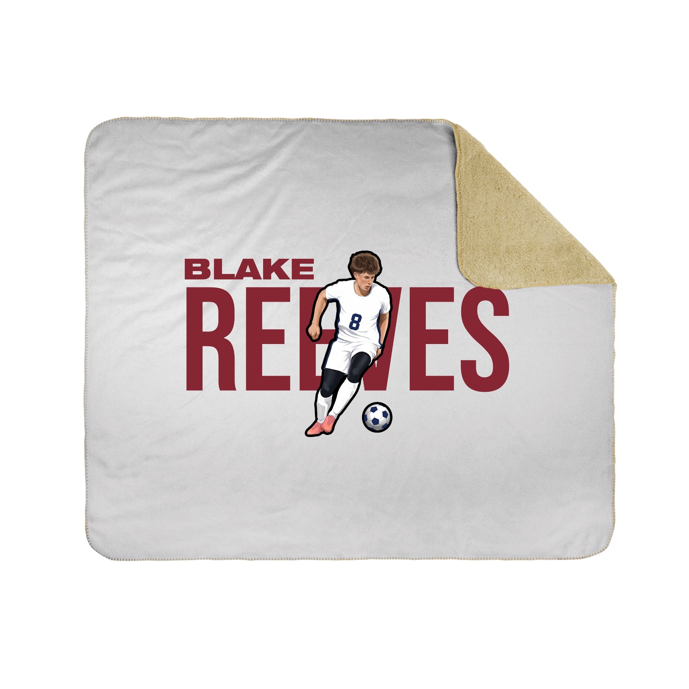 Throw Blanket — Player Name in White