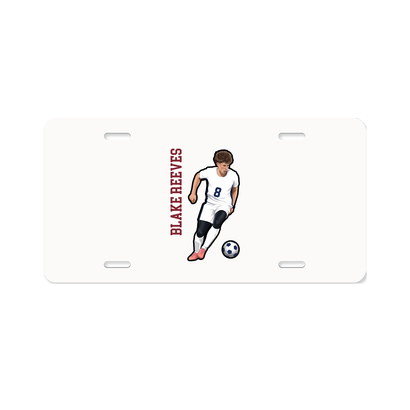 License Plate — Name Vertical in Classic
