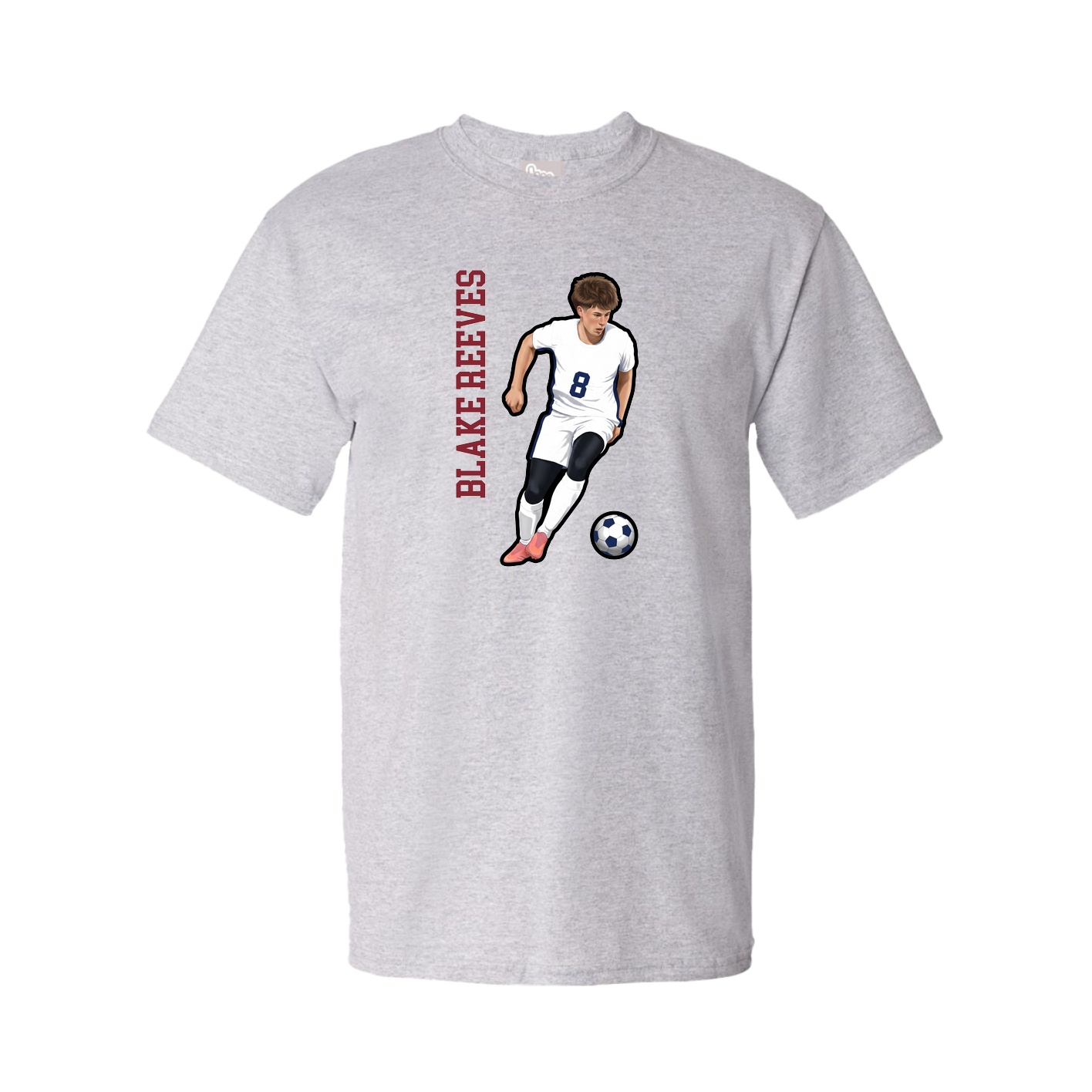 Tee — Name Vertical in Grey