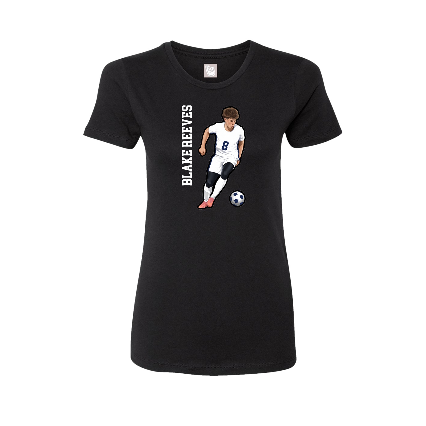 Fitted Women's Tee — Name Vertical in Black